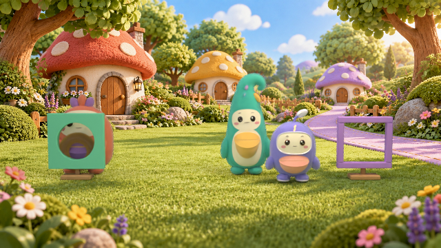A shape-matching adventure in the mushroom-house garden